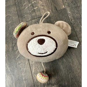 Original Fashy Plush Bear Head Beige Grey Germany baby Toy Stuffed Stars Musical